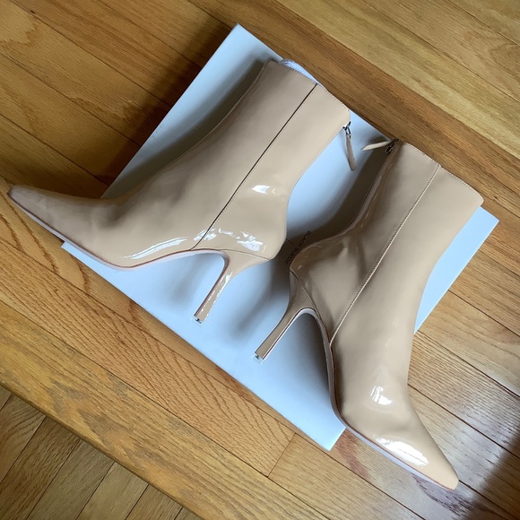 Black Suede Studio Laura Bootie Patent Leather Porcini SZ EU40/US9.5 - Picture 9 of 16